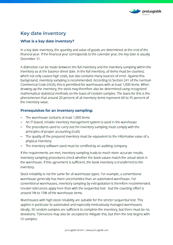 Description Key data inventory